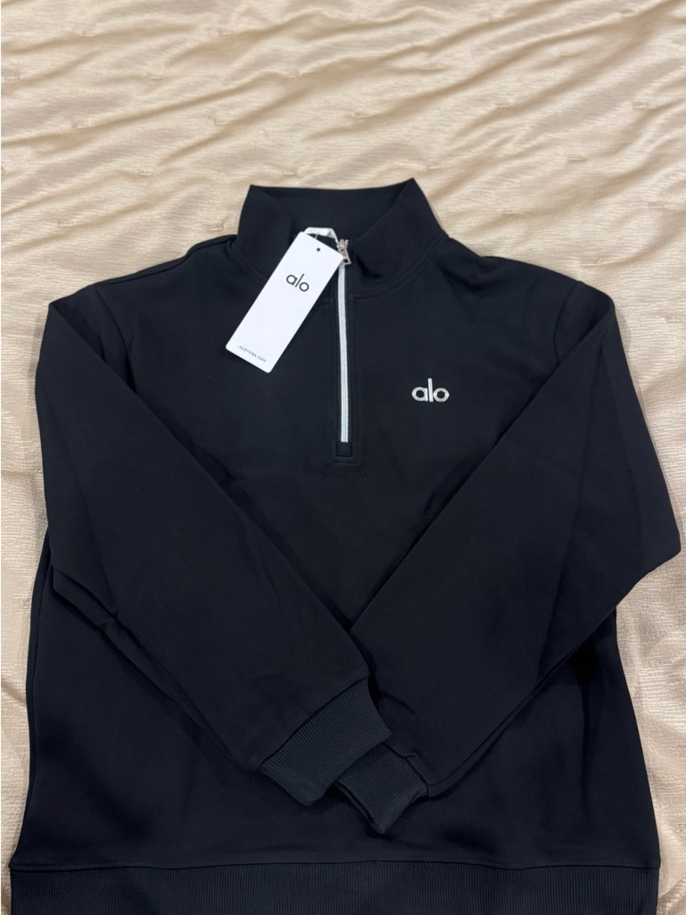 ALO Yoga Men's Black Half-Zip Performance Pullover